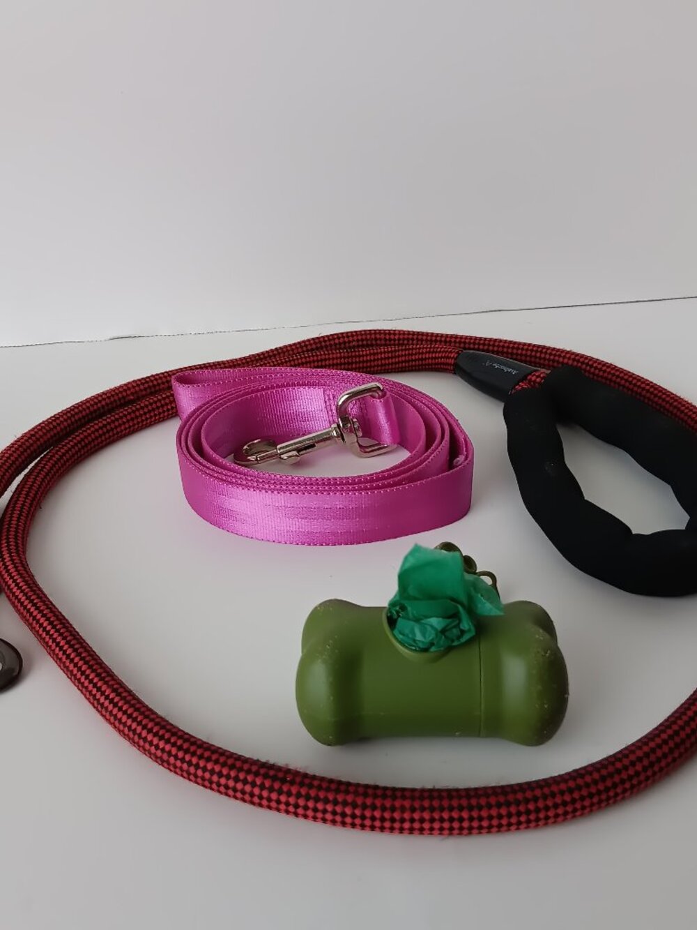 (2) Dog Leash Bundle = Avalanche Leash (55 in Long) -- Pink Leash (52 in Long)
